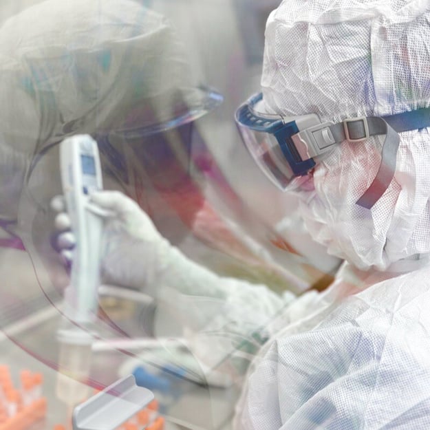 Technician using Chronos device on patient