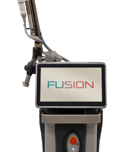 Fusion machine with logo on screen