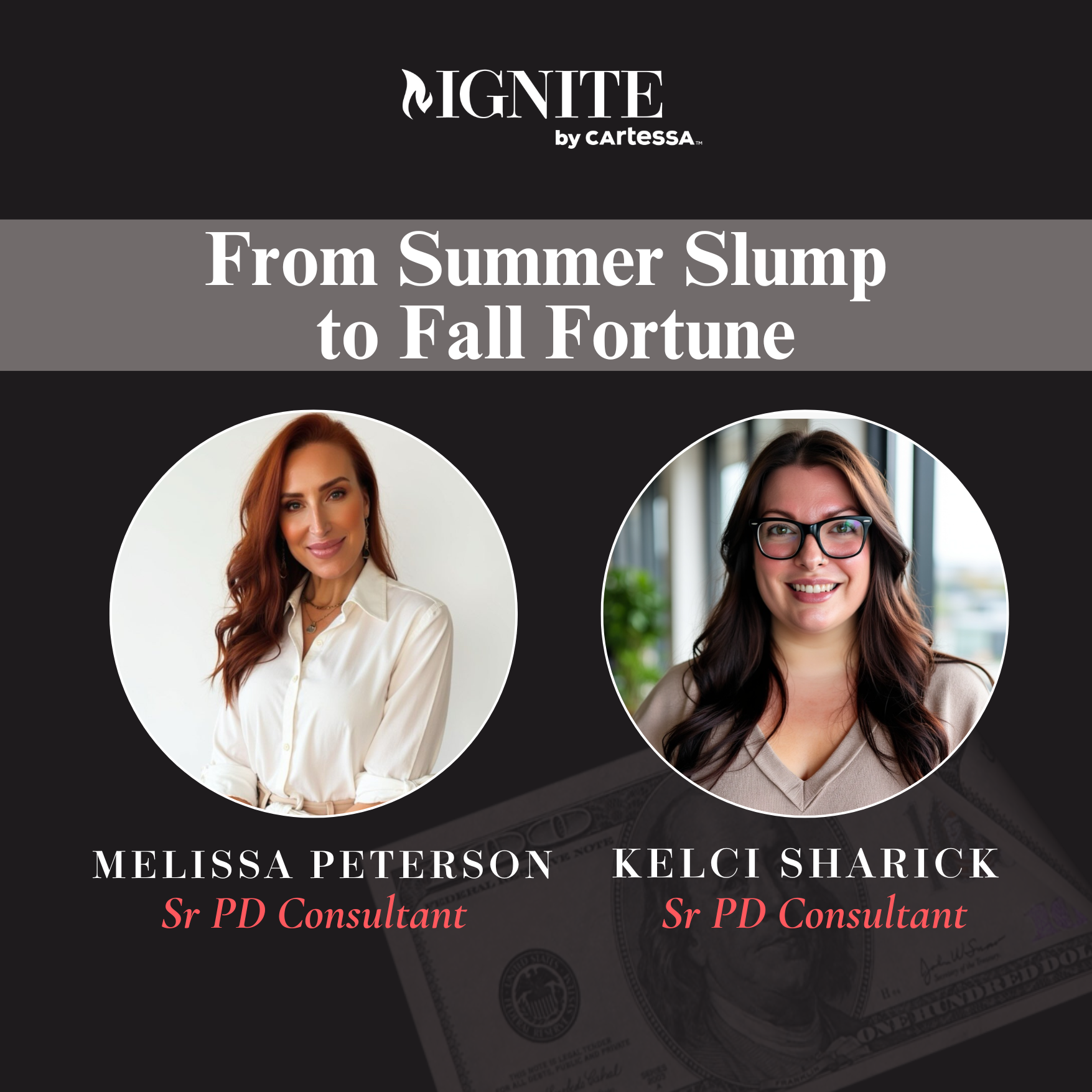 headshot of Melissa Peterson, Senior PD Consultant, and Kelci Sharick, Senior PD Consultant