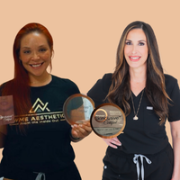 headshot of Raechel Lowe Jaap, LE, CME, CLSO, and Crystal Paredes, LE, PLT, CMA